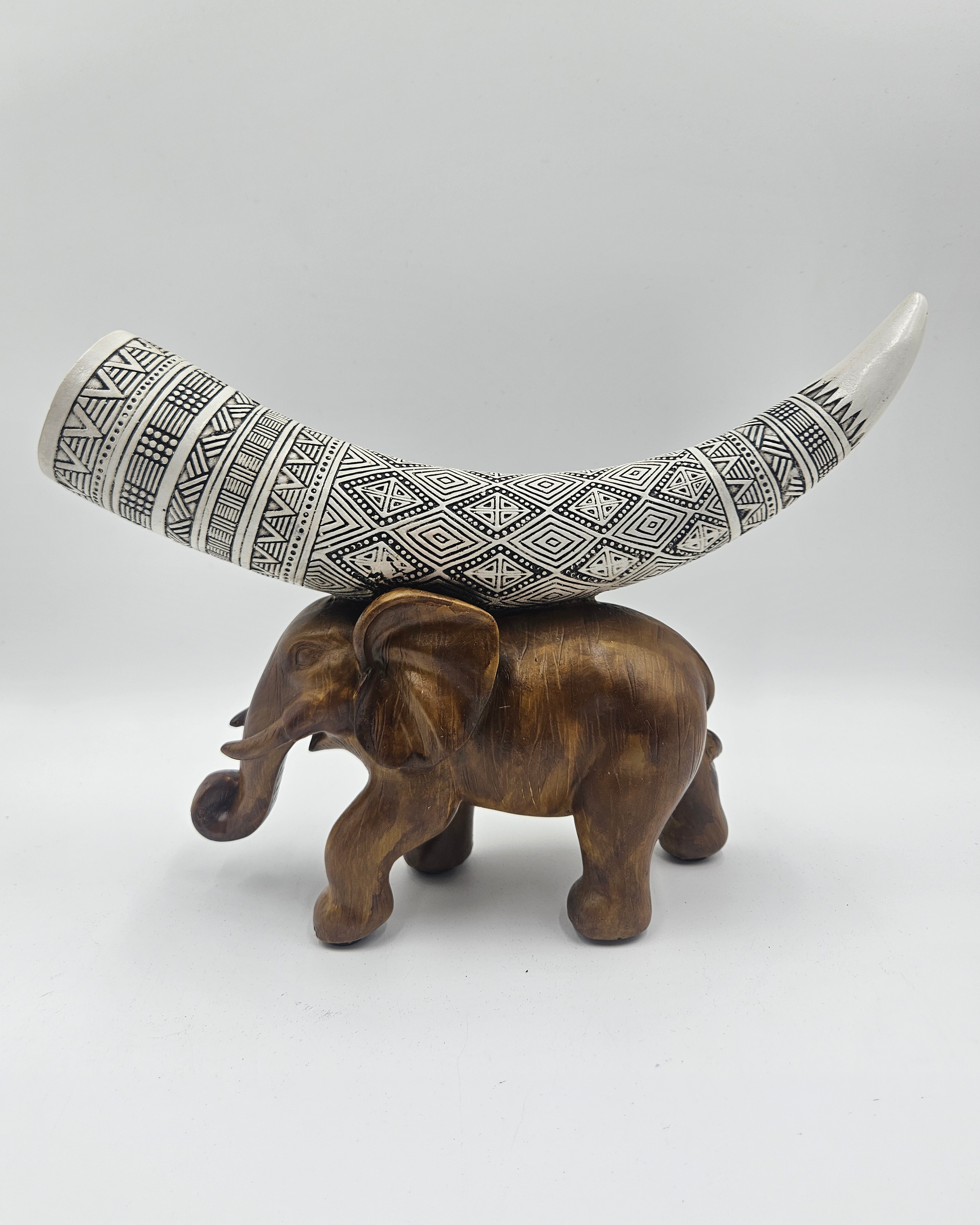 Elephant with Tusks | Statue | Traditional Decor | Premium