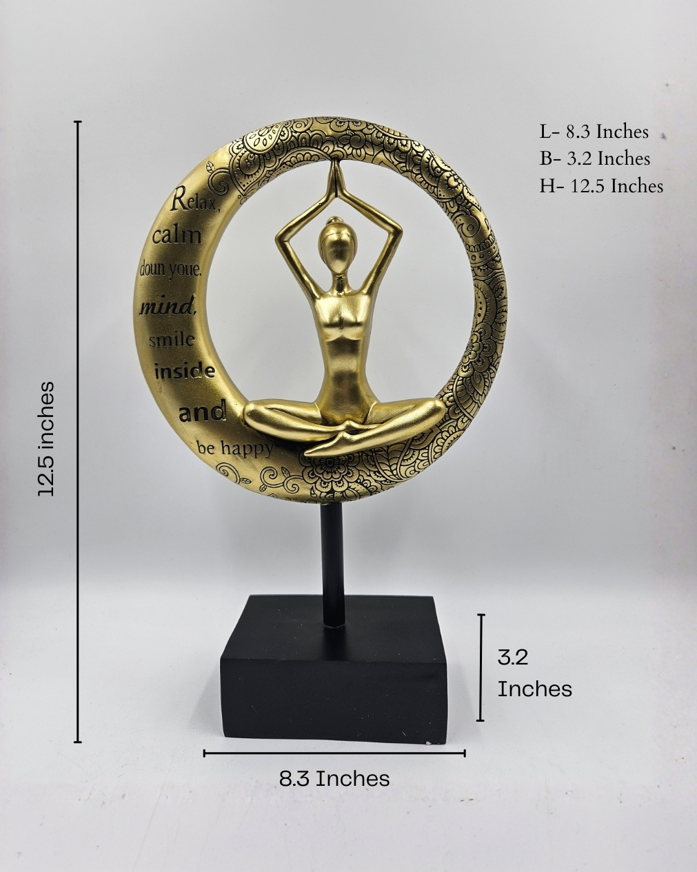 Yoga Pose Hands Up | Figurine | Meditation Decor | Golden