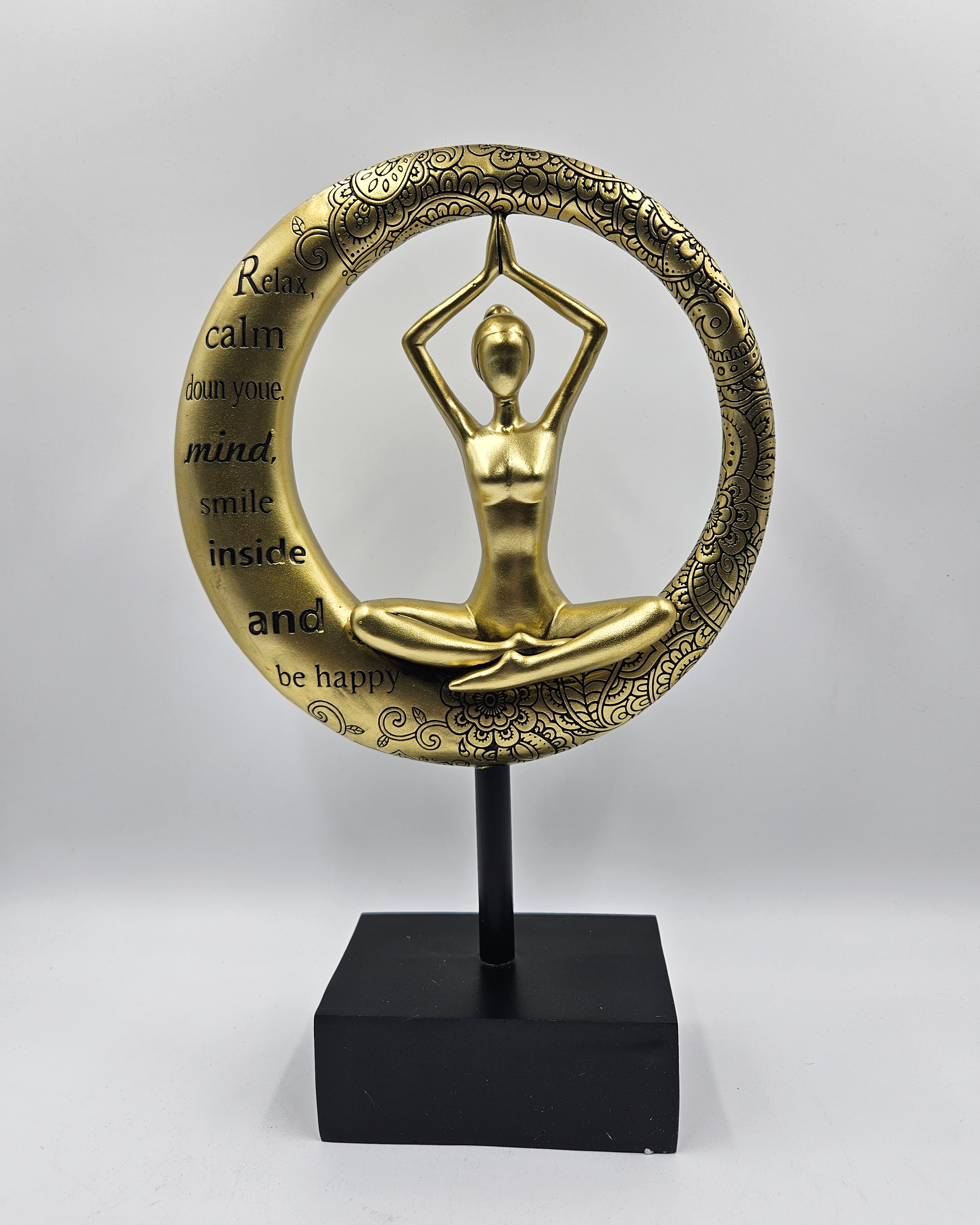 Yoga Pose Hands Up | Figurine | Meditation Decor | Golden