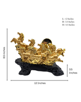 7 Running Horses | Statue | Vastu Decor | Golden