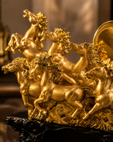 7 Running Horses | Statue | Vastu Decor | Golden
