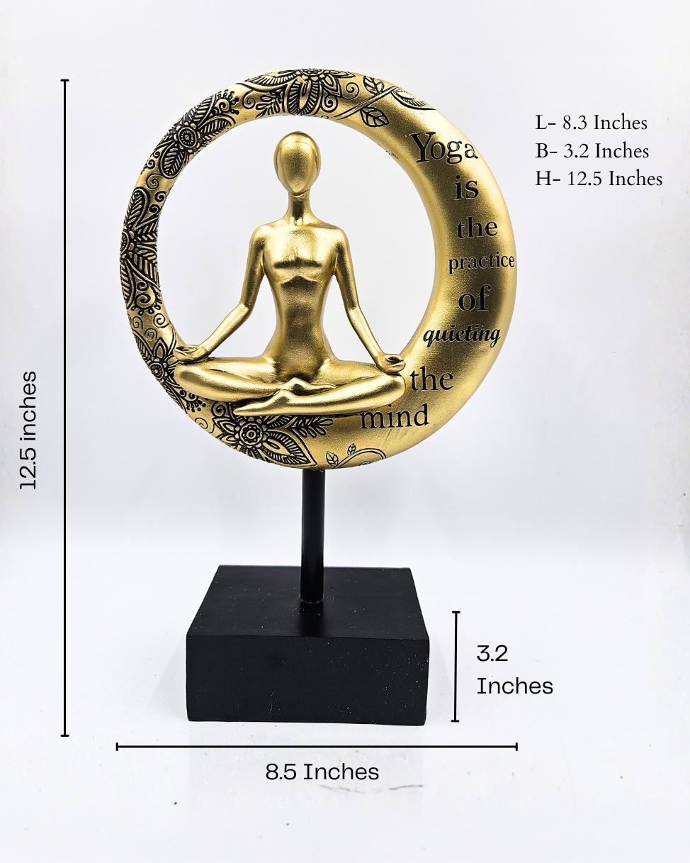 Yoga Sitting Pose | Figurine | Meditation Decor | Golden
