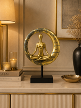 Yoga Sitting Pose | Figurine | Meditation Decor | Golden