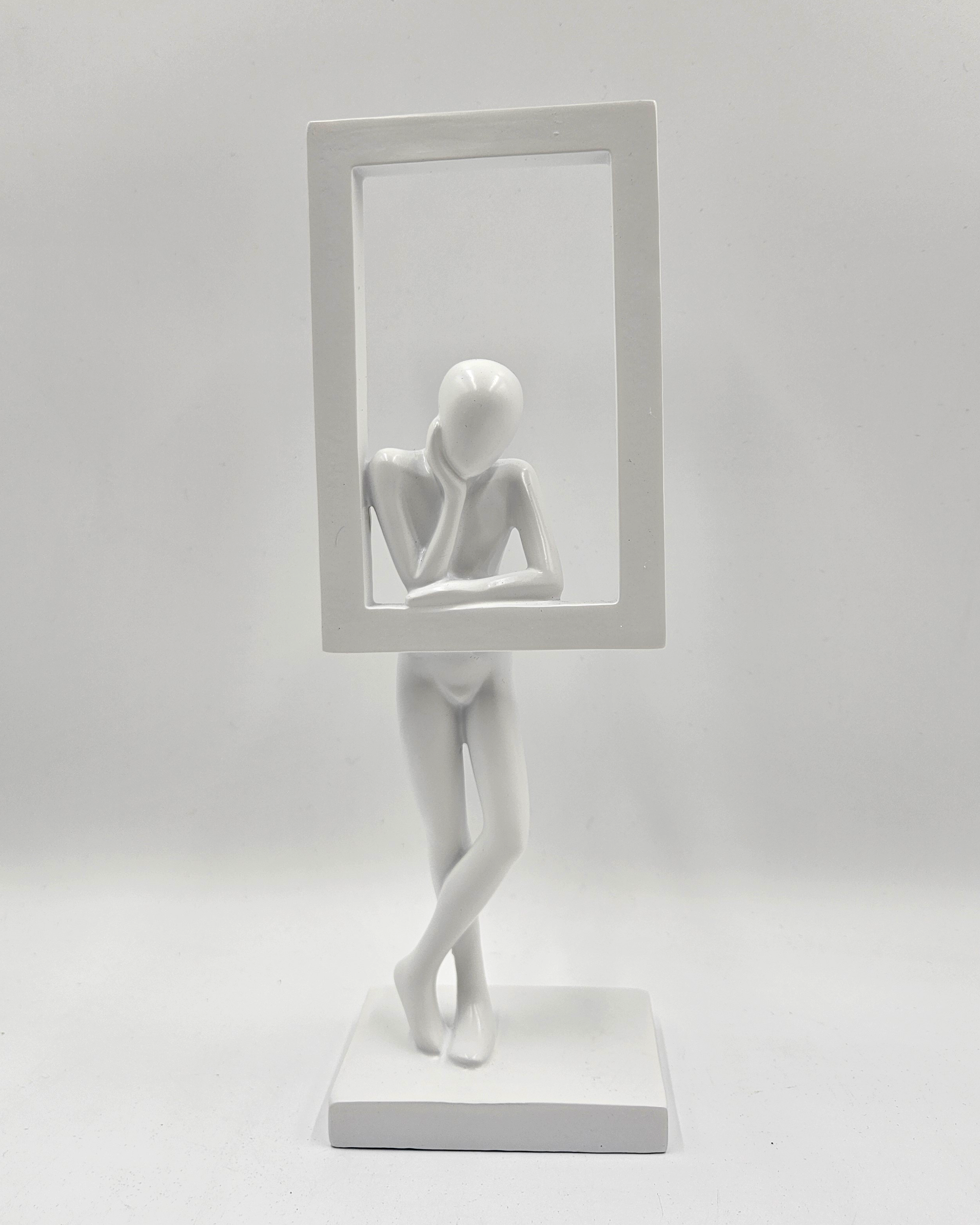 Man in Frame | Sculpture | Modern Decor | White