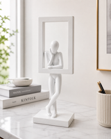 Man in Frame | Sculpture | Modern Decor | White