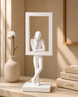 Man in Frame | Sculpture | Modern Decor | White