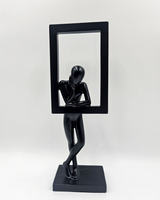 Man in Frame | Sculpture | Modern Decor | Black
