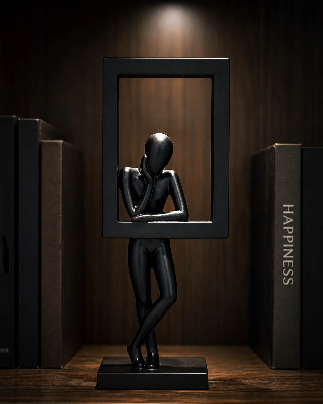 Man in Frame | Sculpture | Modern Decor | Black