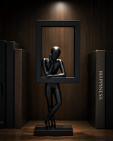 Man in Frame | Sculpture | Modern Decor | Black
