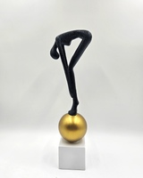 Bending Man | Figurine | Abstract Decor | Black