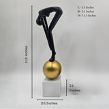 Bending Man | Figurine | Abstract Decor | Black