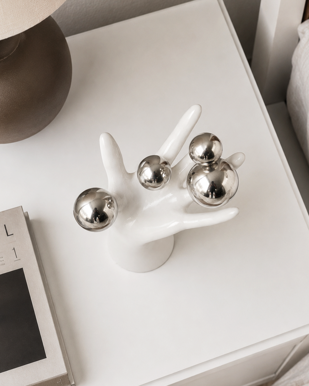Harmony Hand Art Sculpture – Contemporary Home Decor Accent | White