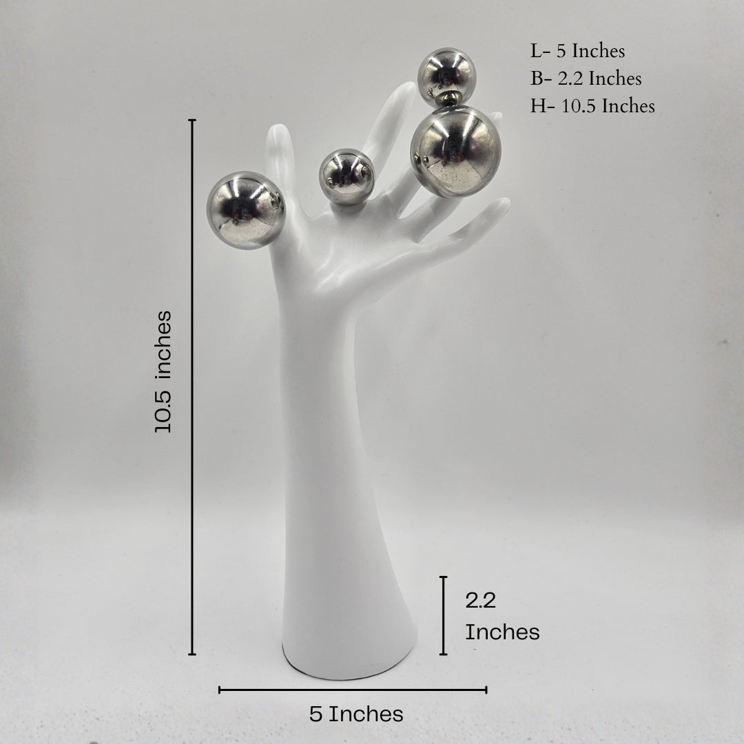 Hand with Balls | Sculpture | Modern Decor | White