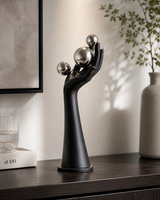 Hand with Balls | Sculpture | Modern Decor | Black
