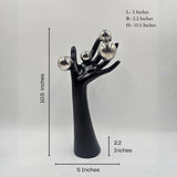 Hand with Balls | Sculpture | Modern Decor | Black