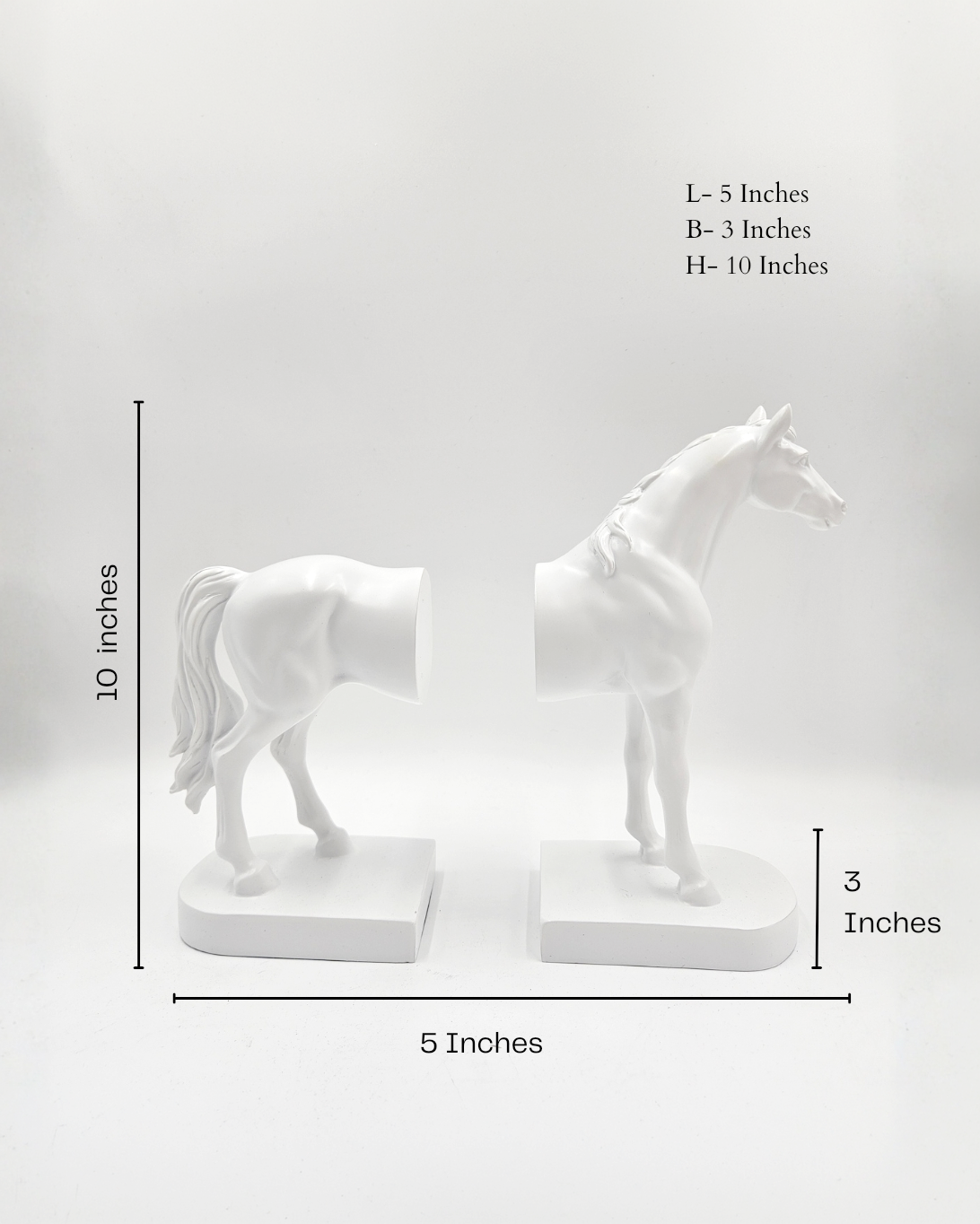Half Horse | Book Holder | Decorative Bookend | White