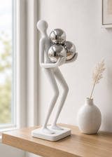 Man with Balls | Figurine | Modern Decor | White
