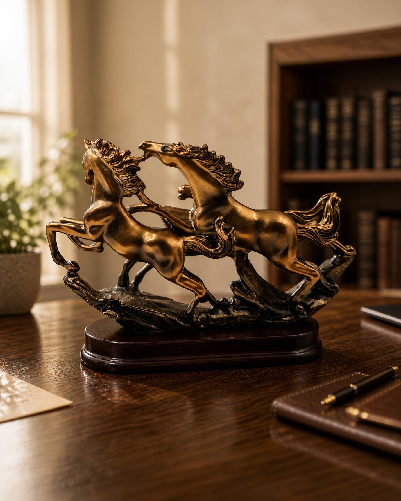 3 Running Horses | Showpiece | Vastu Home Decor | Golden