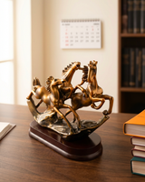 3 Running Horses | Showpiece | Vastu Home Decor | Golden
