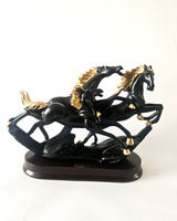 3 Running Horses | Sculpture | Modern Home Decor | Black