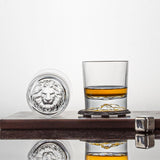 Royal Lion Base Whiskey Glasses - Premium DOF Tumblers (Set of 6) | 320 ml
