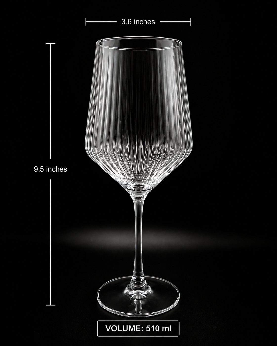 Ribbed Wine Glass Set – Elegant Red & White Wine Glasses | Luxury Tableware | Set of 6