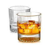 Fluted Whiskey Glass Set of 6 | Sunburst Base | 300 ml