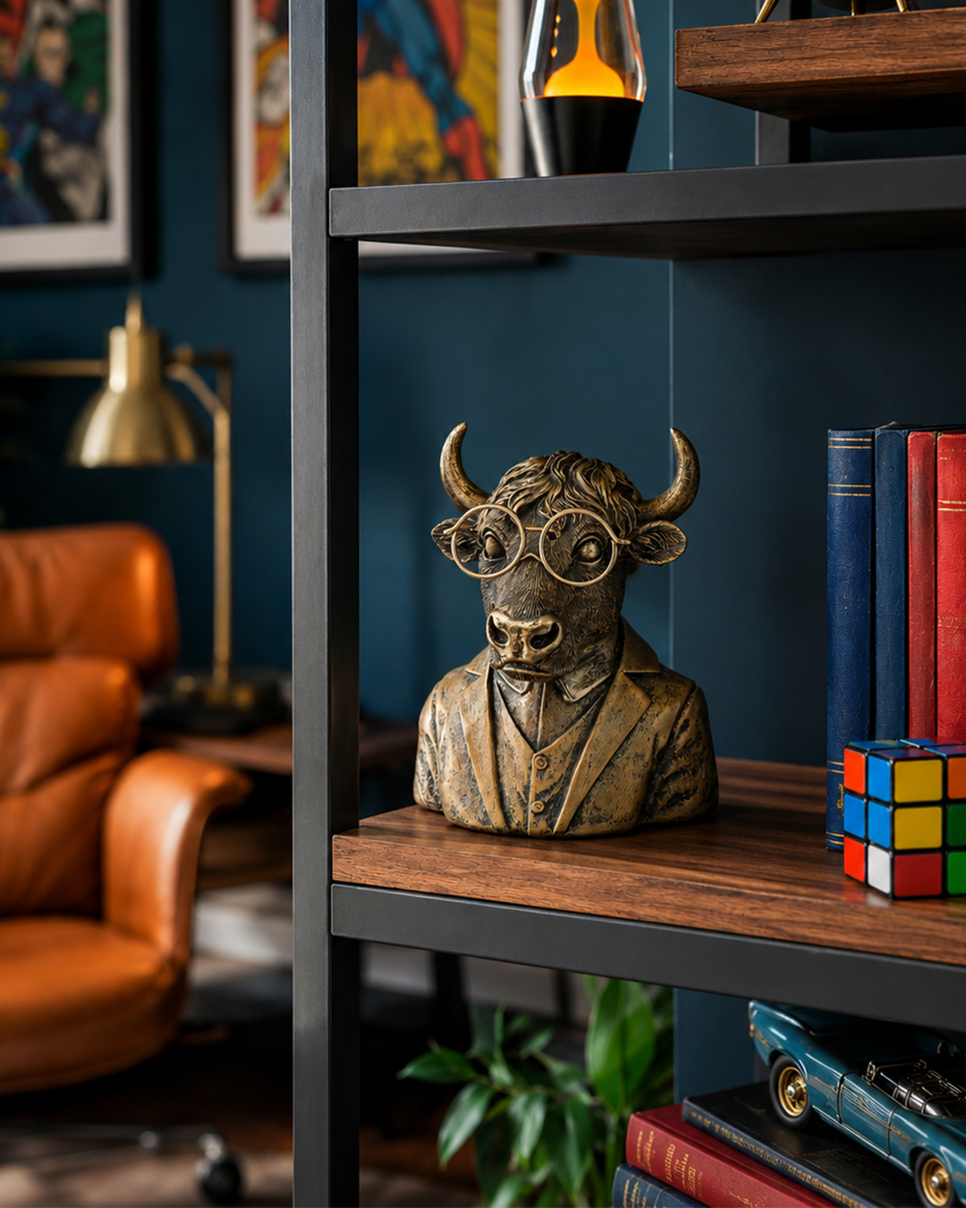Half Bull Head | Sculpture | Decor Accent | Classic