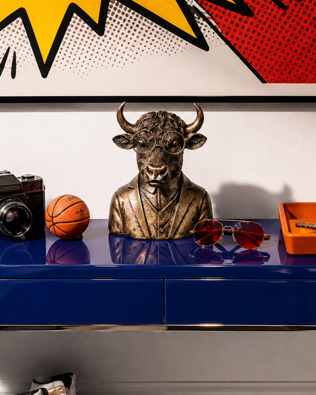 Half Bull Head | Sculpture | Decor Accent | Classic