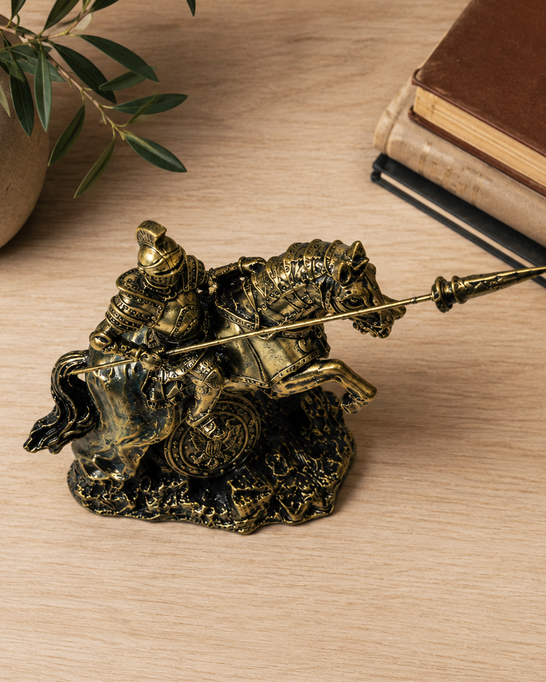 Warrior with Sword | Statue | Decorative Showpiece | Golden