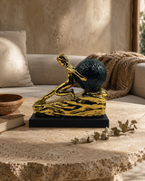 Man with Stone | Figurine | Modern Decor | Golden