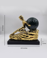 Man with Stone | Figurine | Modern Decor | Golden
