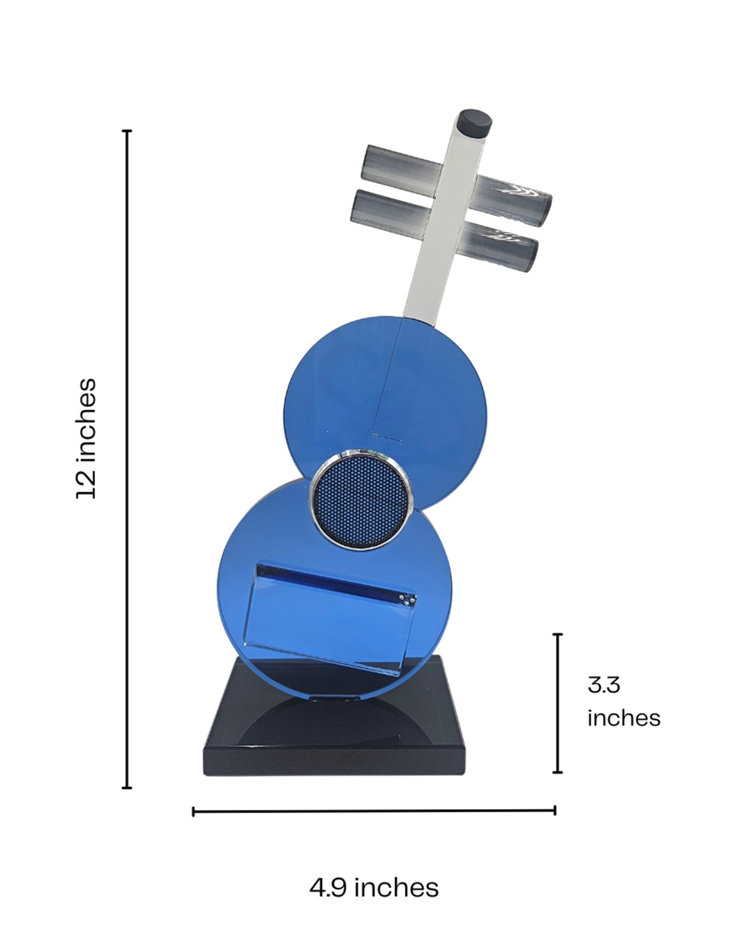 Crystal Guitar | Miniature | Decor Accent | Blue
