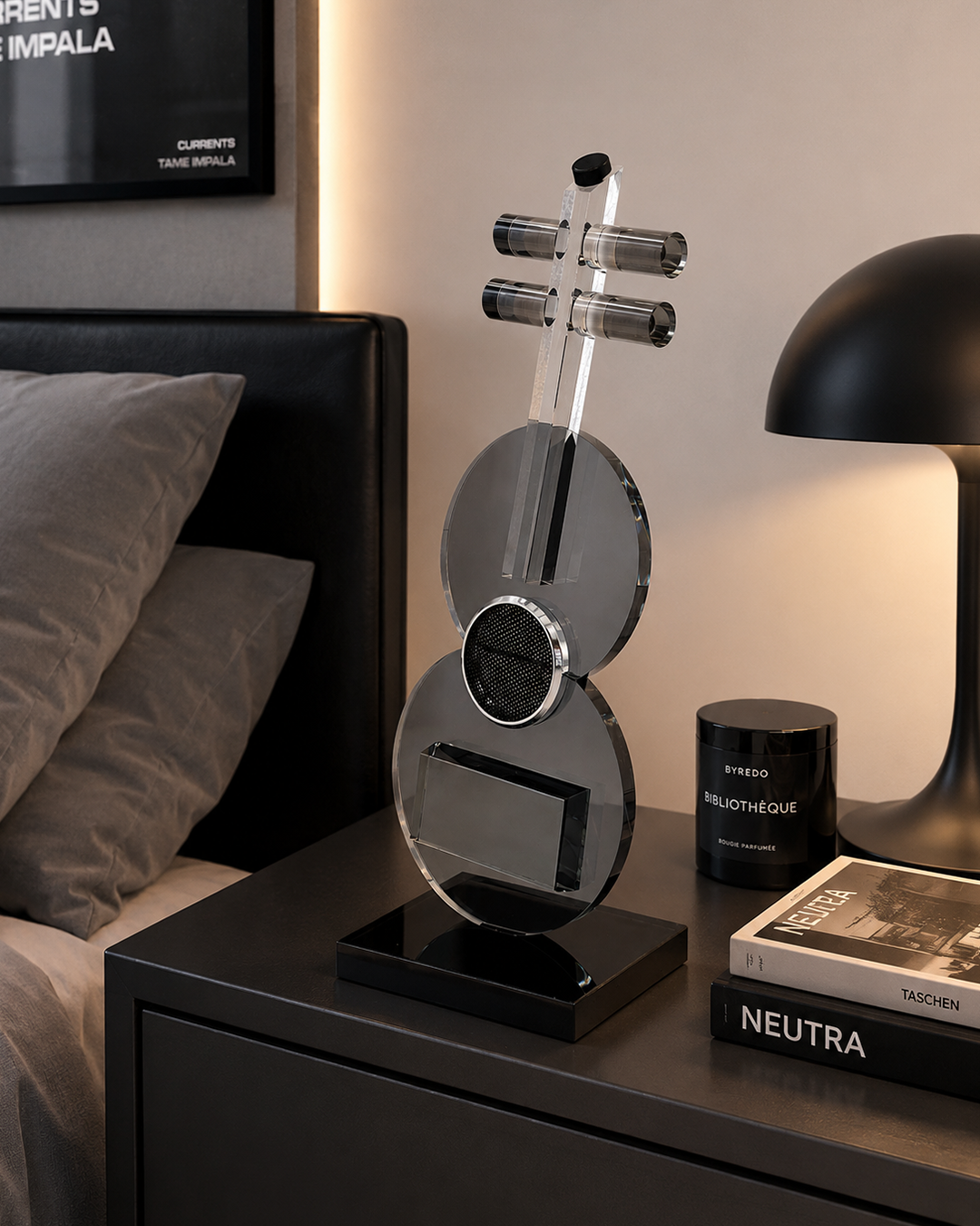 Crystal Guitar | Miniature | Decor Accent | Black