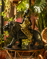 African Lady with Lion | Figurine | Ethnic Decor | Classic