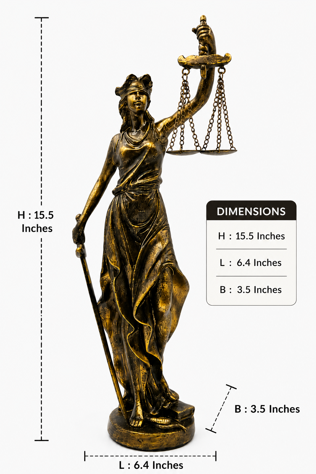 Lady of Justice Statue | Symbol of Law, Truth & Fairness | Premium Home & Office Decor
