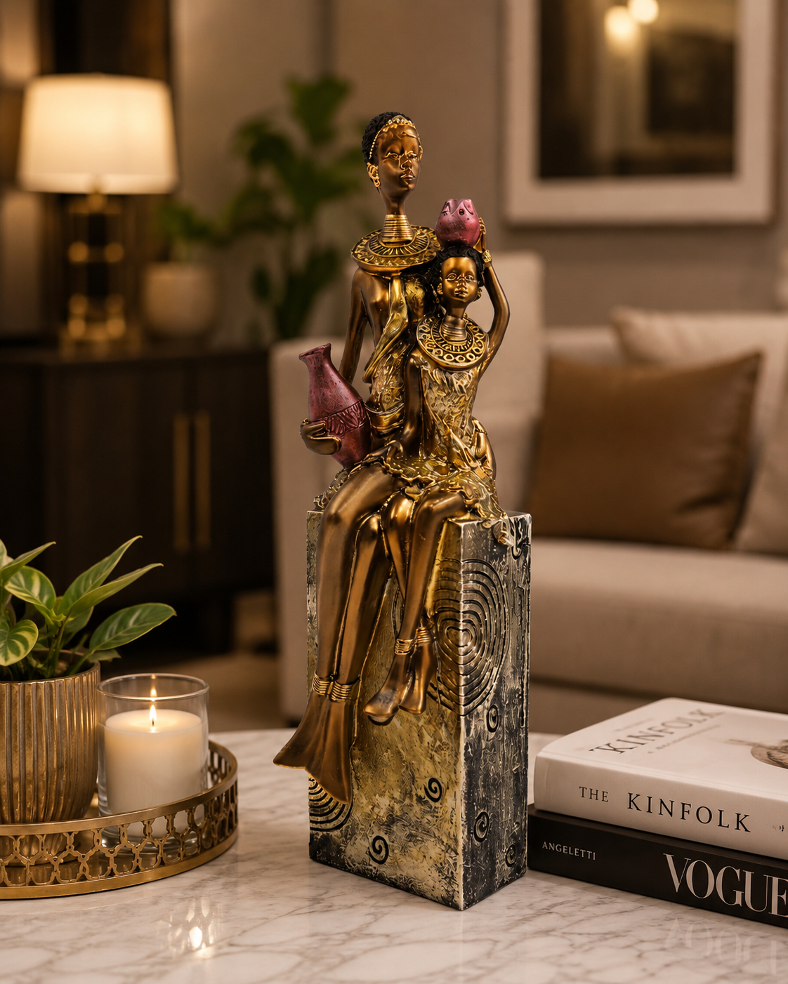 Mother & Child Sculpture | Elegant Decorative Home Accent | Symbol of Love, Care & Togetherness
