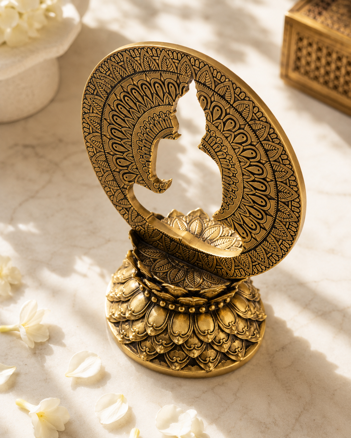 Hollow Buddha | Statue | Meditation Decor | Golden