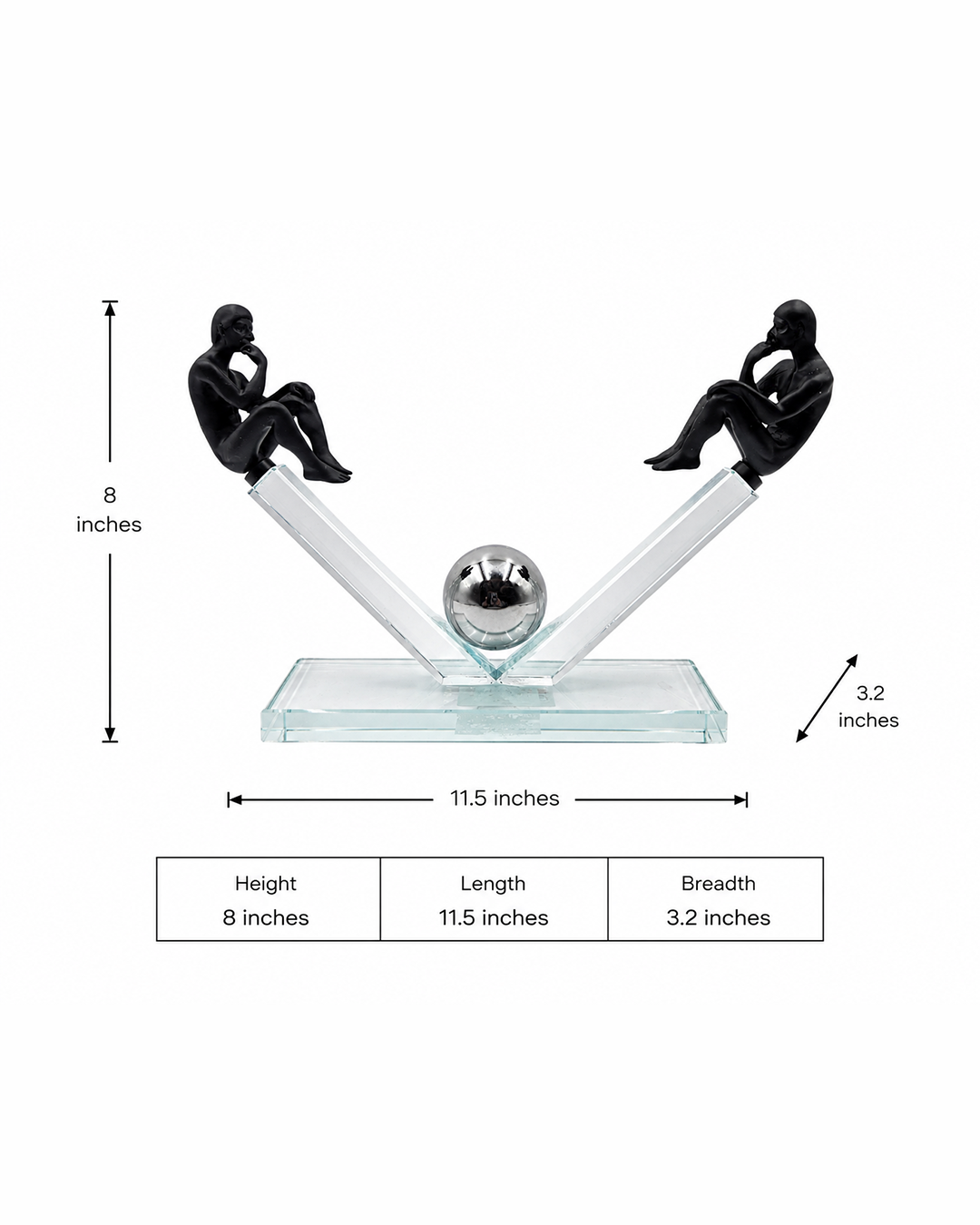Crystal Men Balance | Sculpture | Artistic Decor | Classic