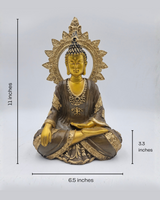 Buddha with Chakra | Statue | Spiritual Decor | Golden