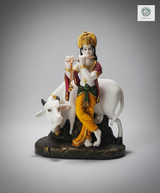 Krishna with Cow | Idol | Spiritual Decor | Multicolor