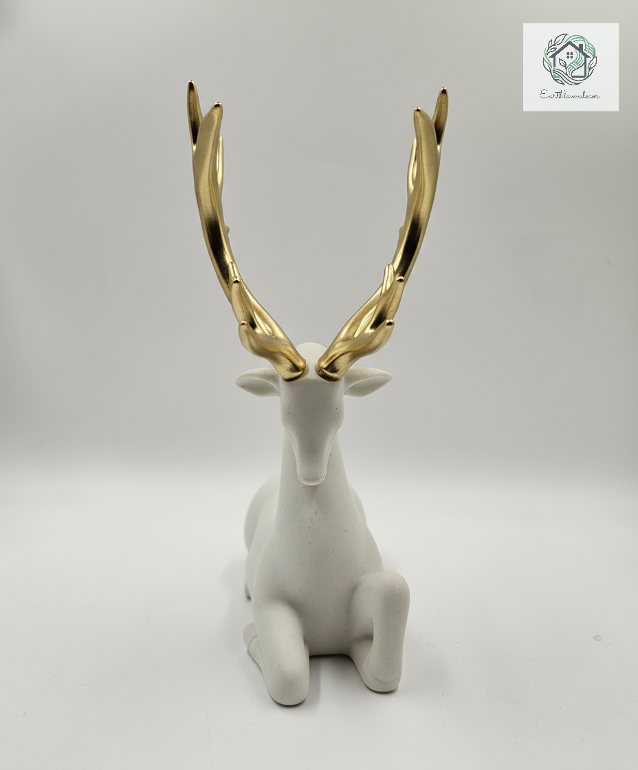 Sitting Deer | Figurine | Home Decor | Golden