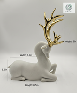 Sitting Deer | Figurine | Home Decor | Golden