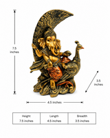 Ganesha on Peacock | Idol | Spiritual Decor | Classic