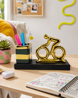 Bike Pen Stand | Organizer | Desk Decor | Golden