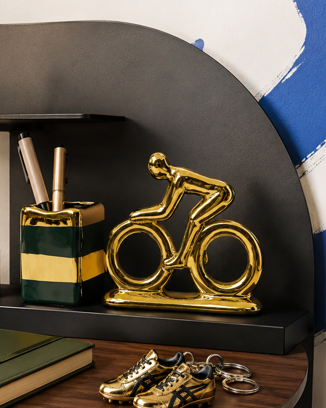 Bike Pen Stand | Organizer | Desk Decor | Golden