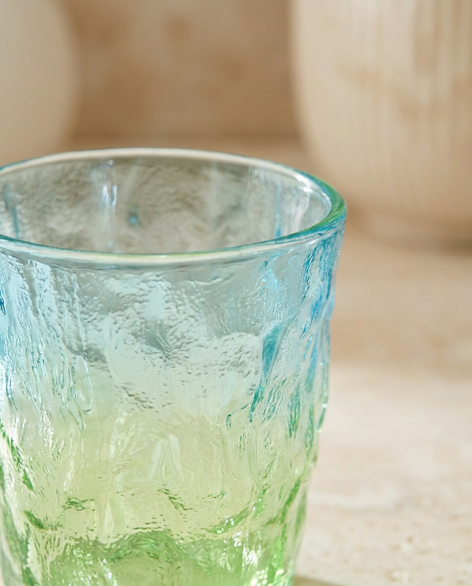 Water Glass | Glassware | Daily Use | Blue Green
