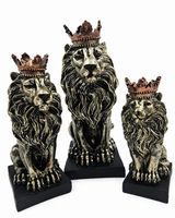 Lion Family | Figurine Set | Luxury Decor | Gold Silver