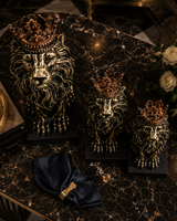 Lion Family | Figurine Set | Luxury Decor | Gold Silver