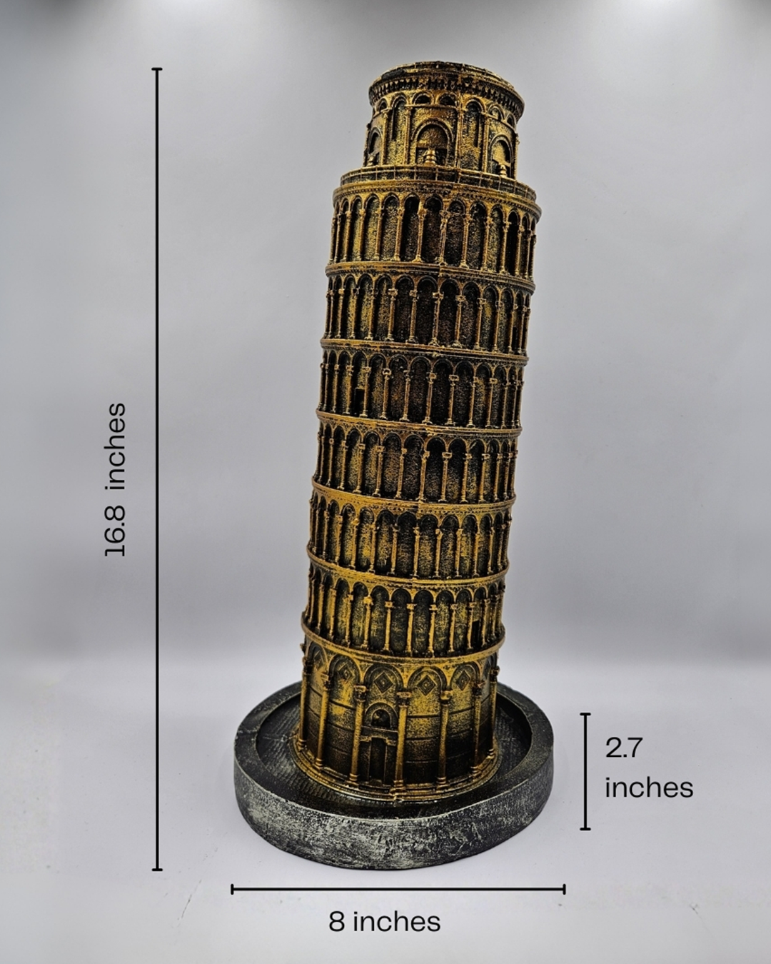 Leaning Tower | Showpiece | Travel Decor | Golden